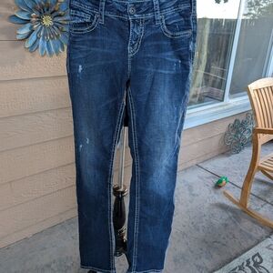 Silver Jeans Dark Blue Straight Leg Women's Jeans